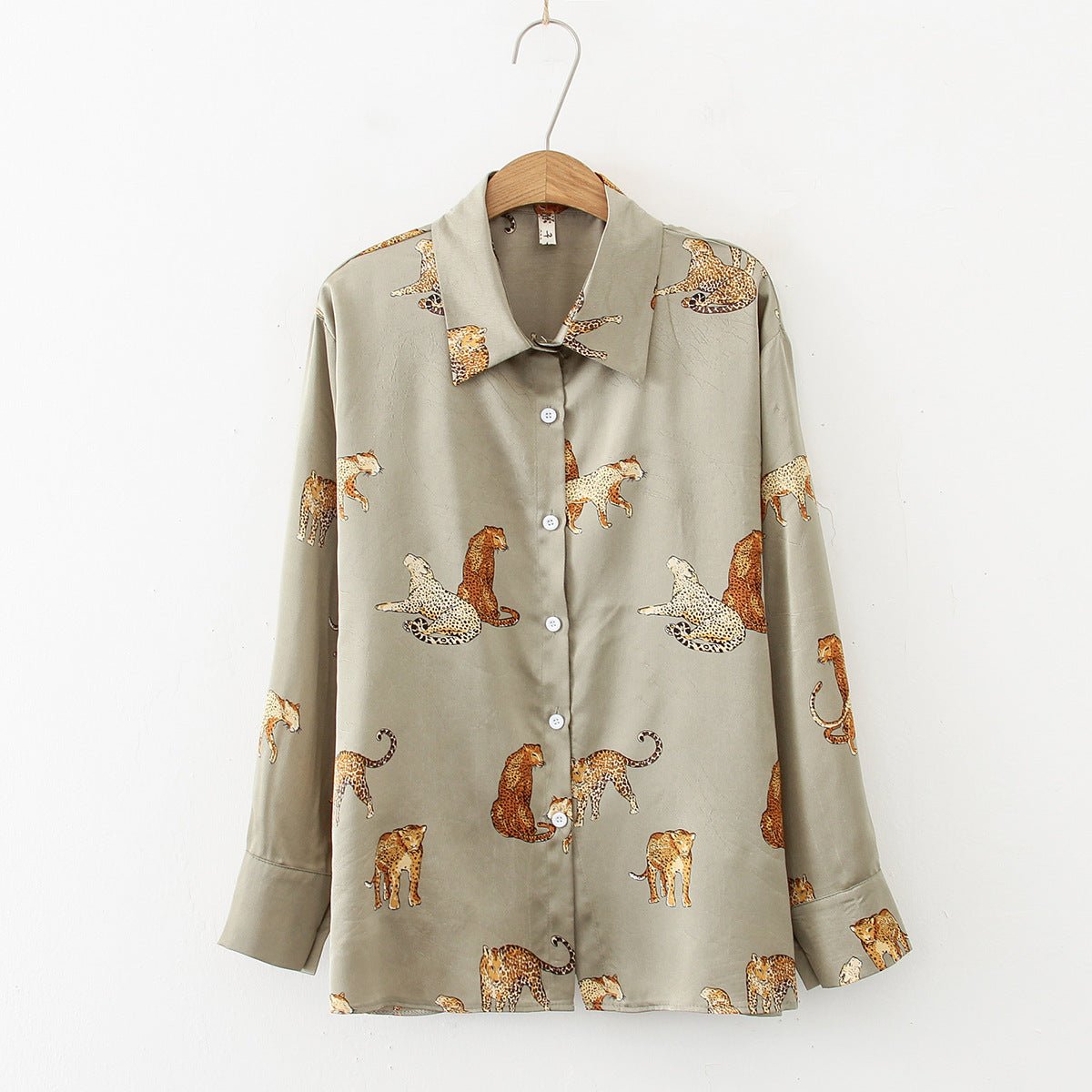 Leopard Animal Print Long - sleeved Shirt Top - PratSN