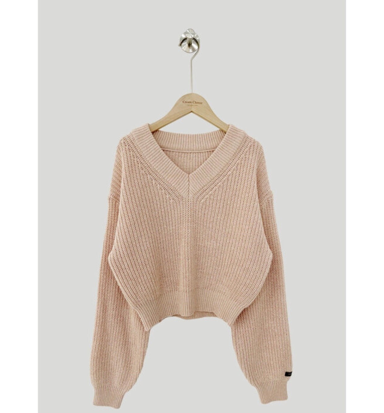 Letter Patch Loose Leisure All - matching Long Sleeve Knitted Pullover Sweater - PratSN
