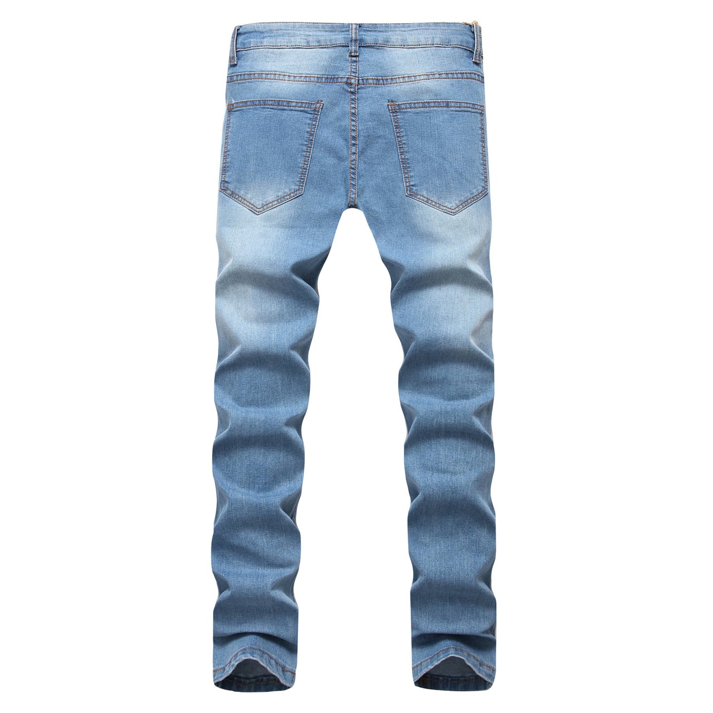 Light Blue Men's Ripped Stretch Jeans - PratSN