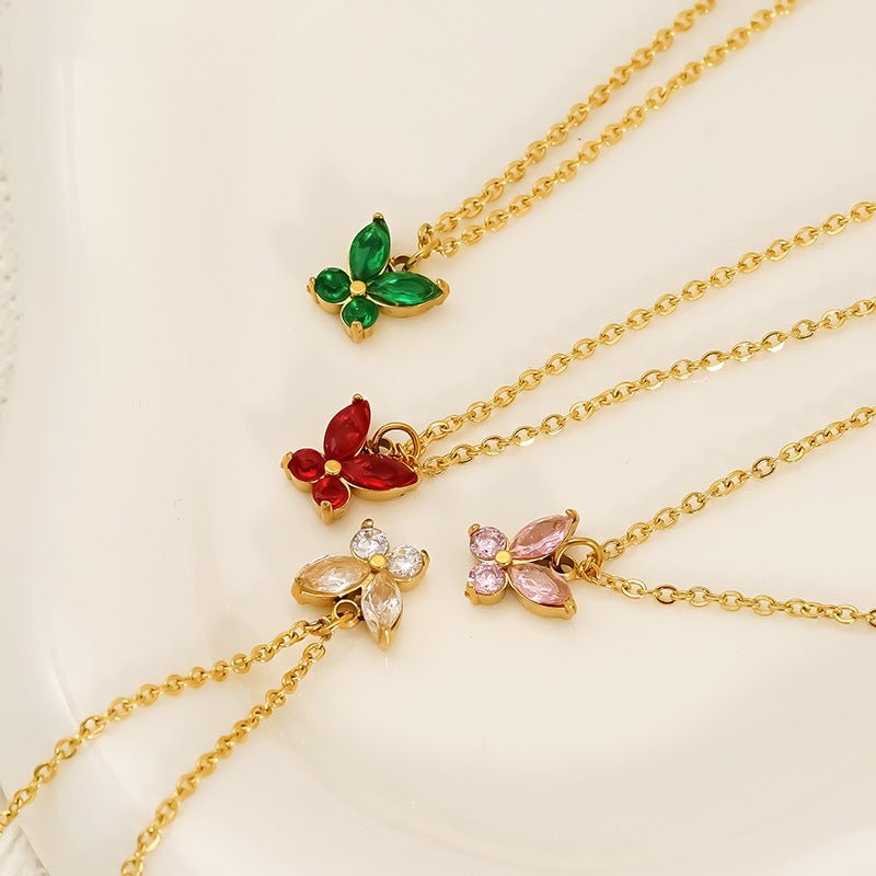 Light Luxury Diamond Peacock Green Clavicle Chain - PratSN