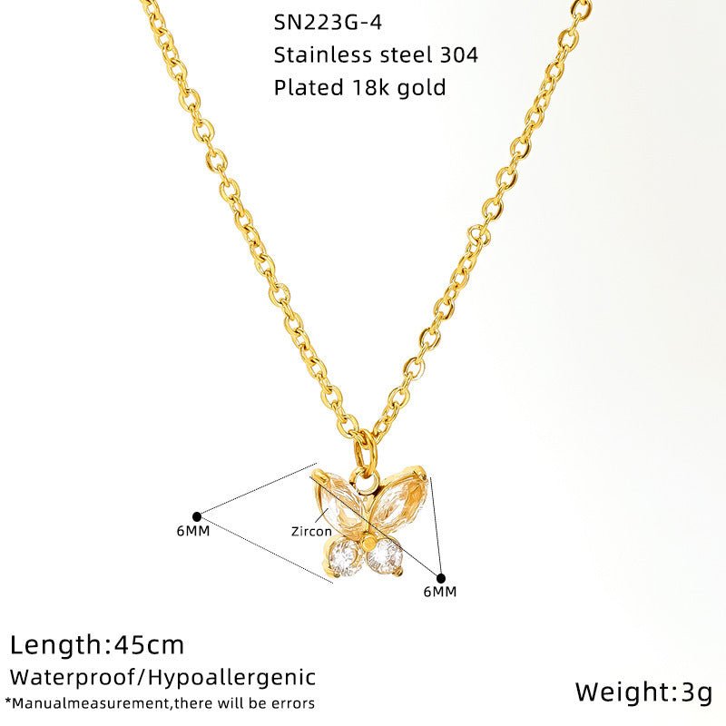 Light Luxury Diamond Peacock Green Clavicle Chain - PratSN
