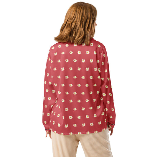 Lily flowers on mandy filling - Women’s long sleeve pajama top - PratSN