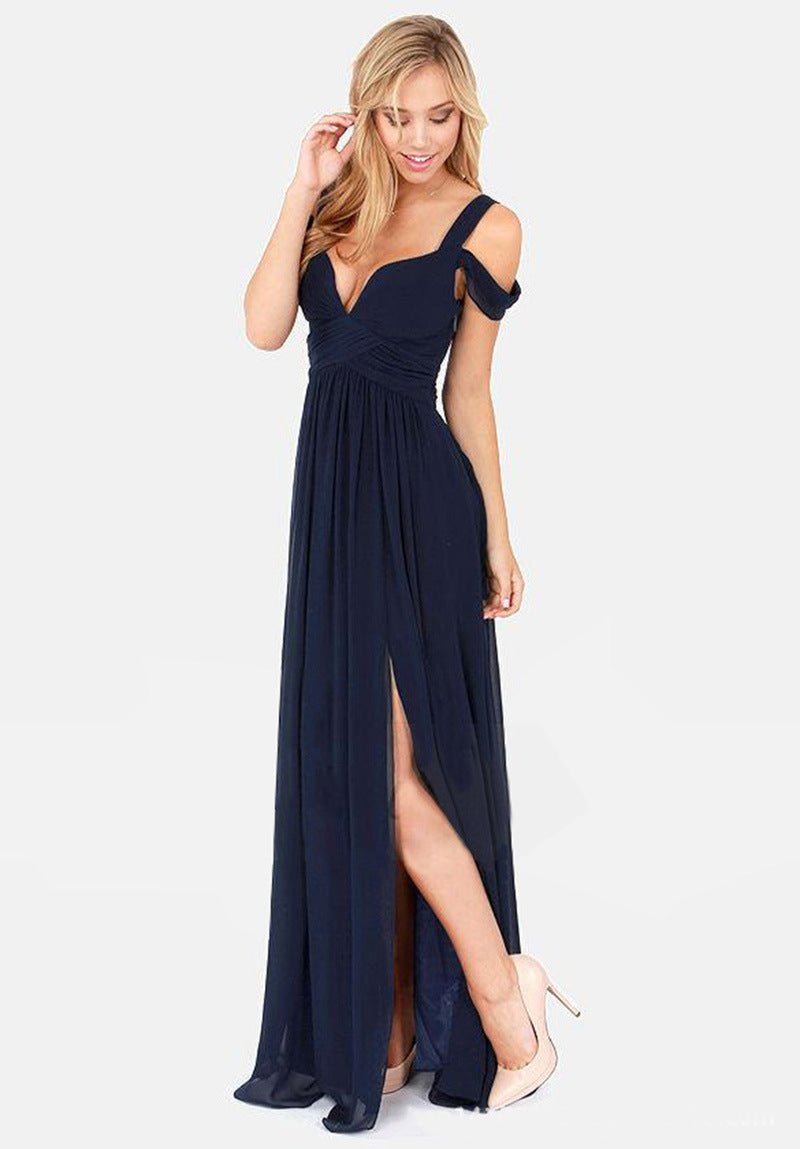 Long Floor Length Elegant Greek Style Pleated Dress - PratSN