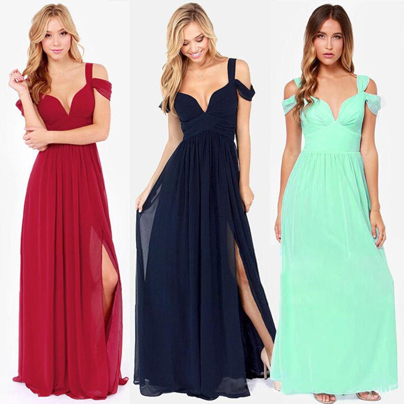 Long Floor Length Elegant Greek Style Pleated Dress - PratSN