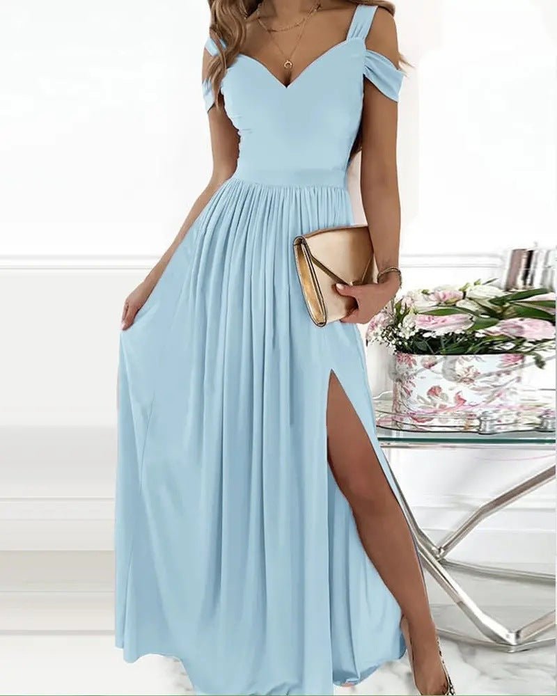Long Floor Length Elegant Greek Style Pleated Dress - PratSN