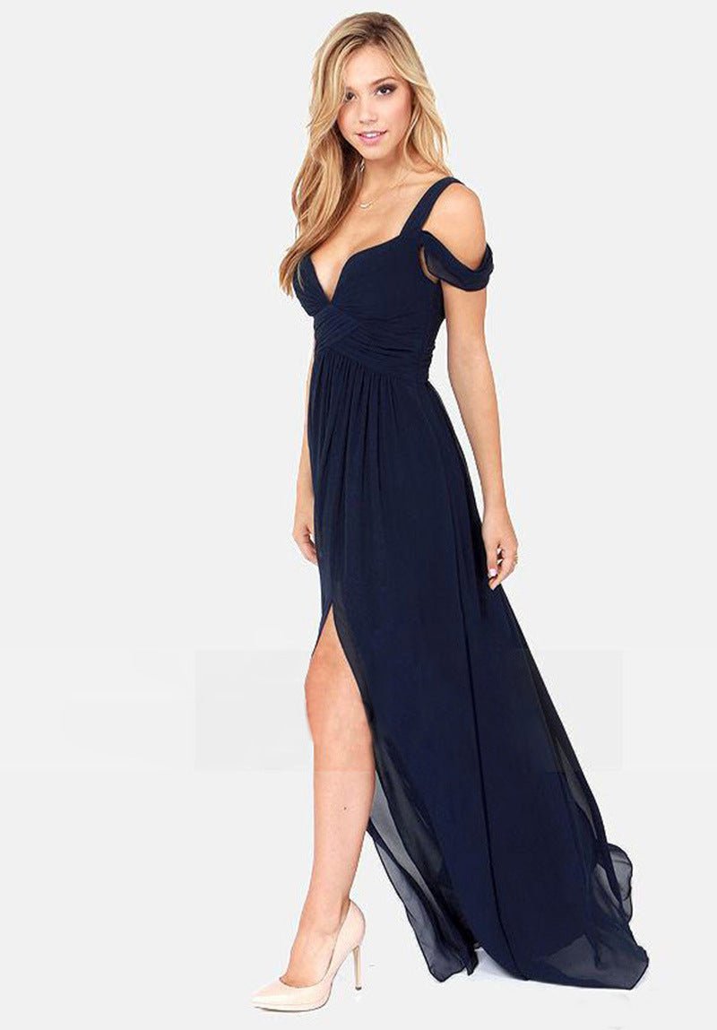 Long Floor Length Elegant Greek Style Pleated Dress - PratSN