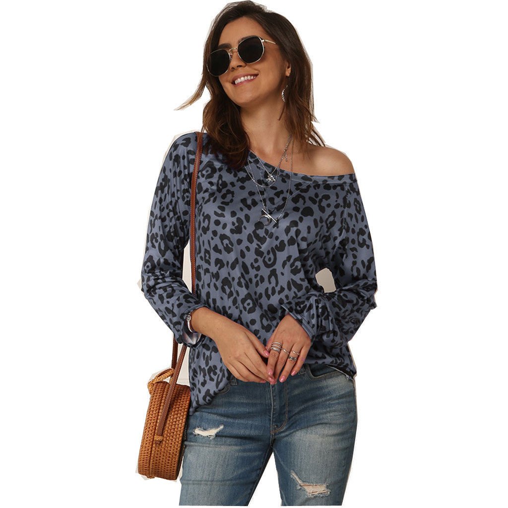 Long sleeve printed off - shoulder T-shirt - PratSN