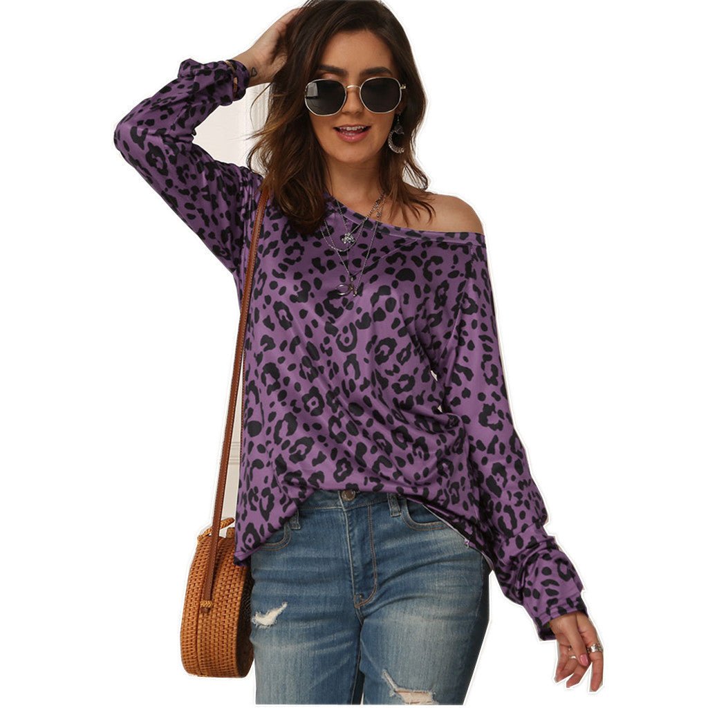 Long sleeve printed off - shoulder T-shirt - PratSN