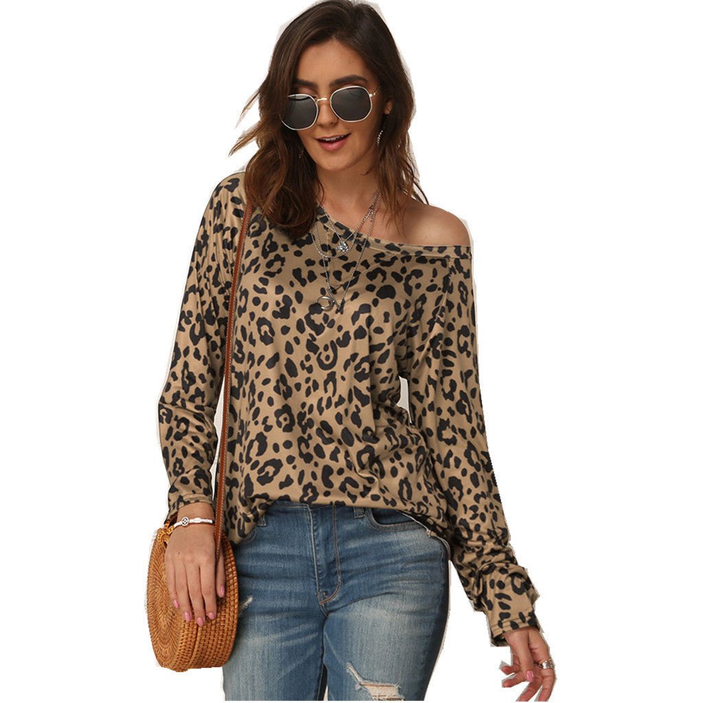 Long sleeve printed off - shoulder T-shirt - PratSN