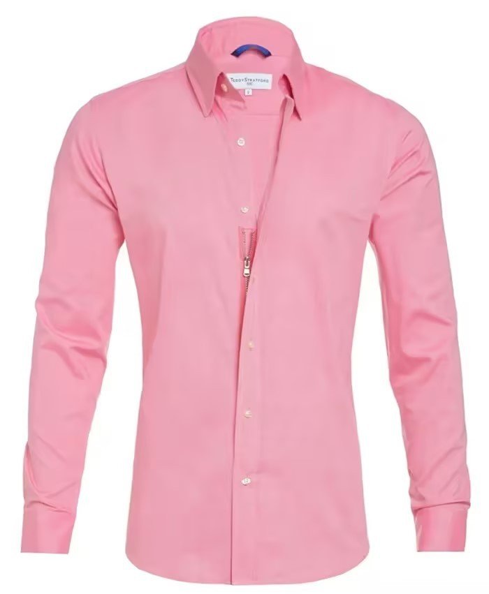 Long Sleeve Zipper Shirt With Button Design Fashion Lapel Tops For Mens Clothing - PratSN