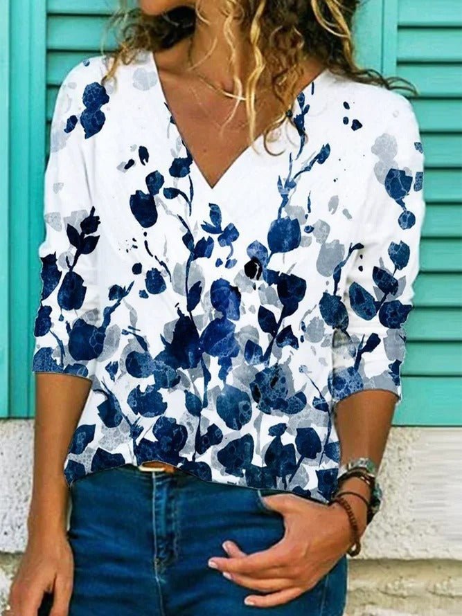 Loose T-shirt Short Sleeve Shirt Fashion Print Top - PratSN