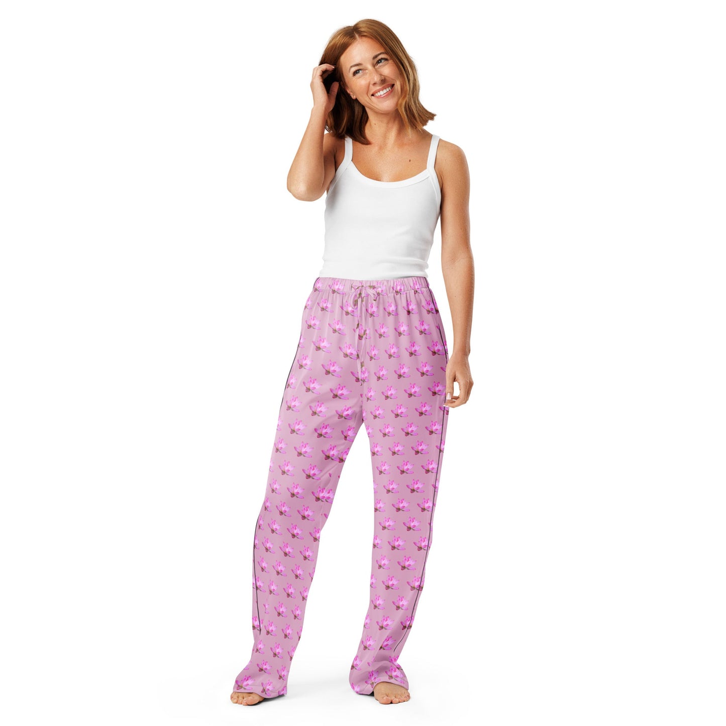 Lotus Flower Print - Feminine Women’s pajama pants - PratSN