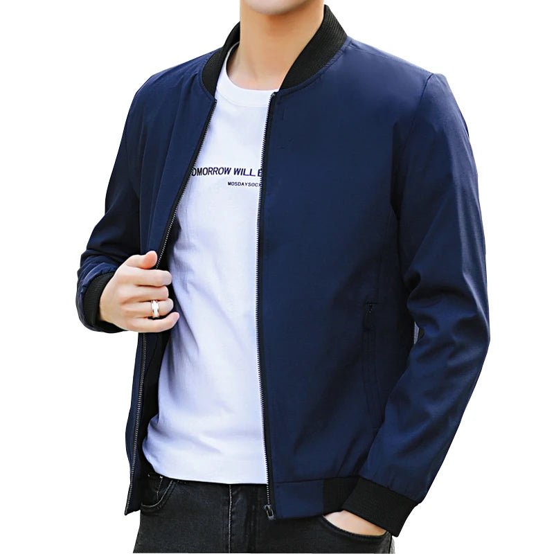 Luxury Blazer Men Jacket Business Office Dress Coat Loose Casual Turn - down Collar Zip Up Jacket - PratSN