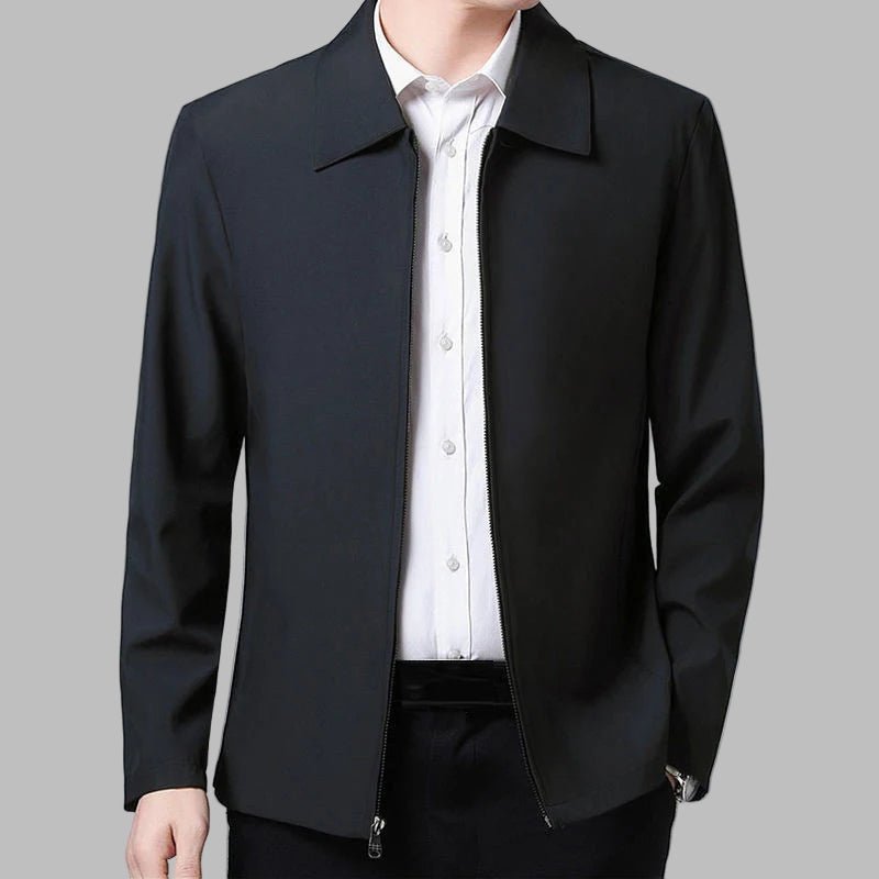 Luxury Blazer Men Jacket Business Office Dress Coat Loose Casual Turn - down Collar Zip Up Jacket - PratSN