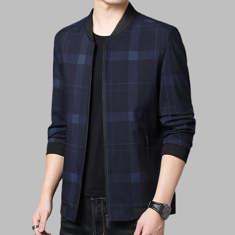 Luxury Blazer Men Jacket Business Office Dress Coat Loose Casual Turn - down Collar Zip Up Jacket - PratSN