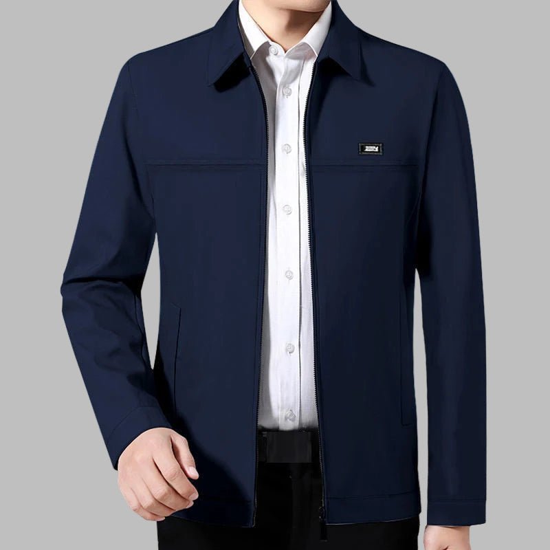 Luxury Blazer Men Jacket Business Office Dress Coat Loose Casual Turn - down Collar Zip Up Jacket - PratSN