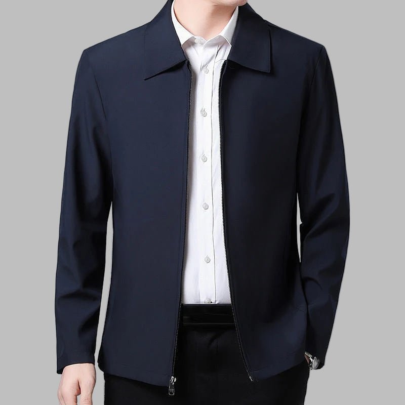 Luxury Blazer Men Jacket Business Office Dress Coat Loose Casual Turn - down Collar Zip Up Jacket - PratSN
