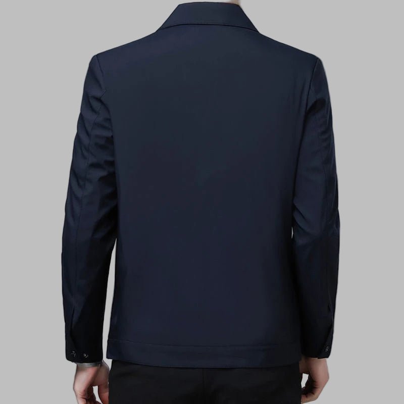 Luxury Blazer Men Jacket Business Office Dress Coat Loose Casual Turn - down Collar Zip Up Jacket - PratSN