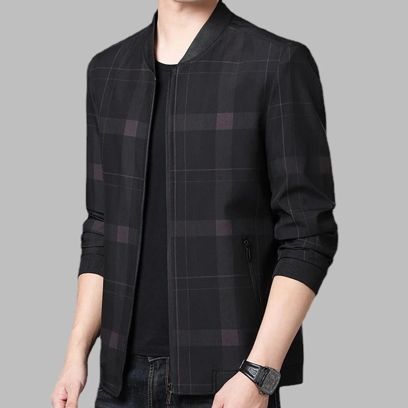 Luxury Blazer Men Jacket Business Office Dress Coat Loose Casual Turn - down Collar Zip Up Jacket - PratSN