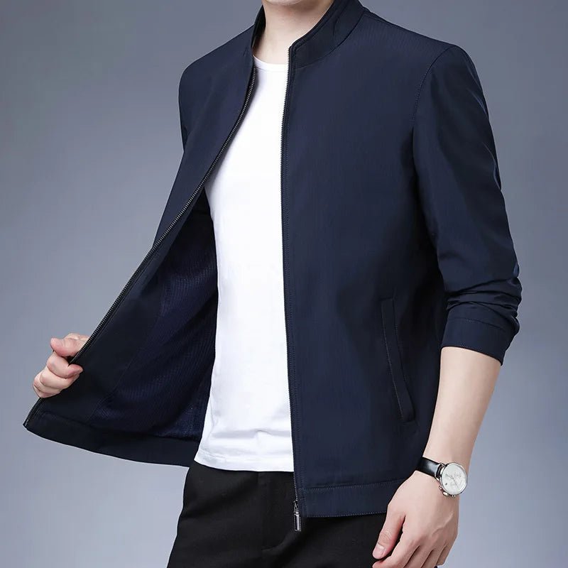 Luxury Blazer Men Jacket Business Office Dress Coat Loose Casual Turn - down Collar Zip Up Jacket - PratSN