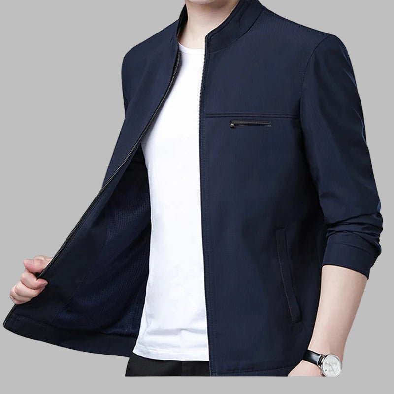 Luxury Blazer Men Jacket Business Office Dress Coat Loose Casual Turn - down Collar Zip Up Jacket - PratSN