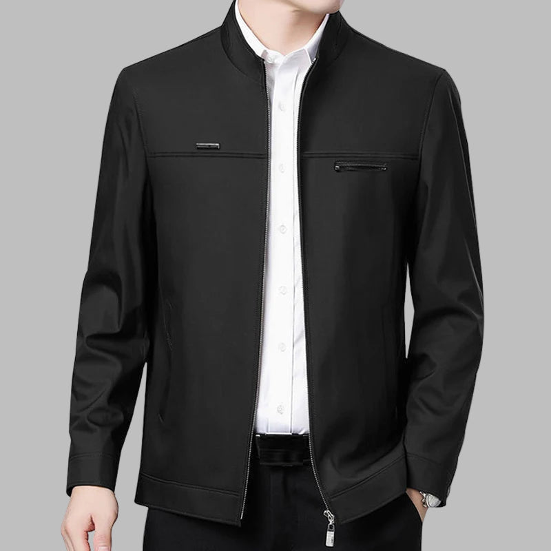 Luxury Blazer Men Jacket Business Office Dress Coat Loose Casual Turn - down Collar Zip Up Jacket - PratSN