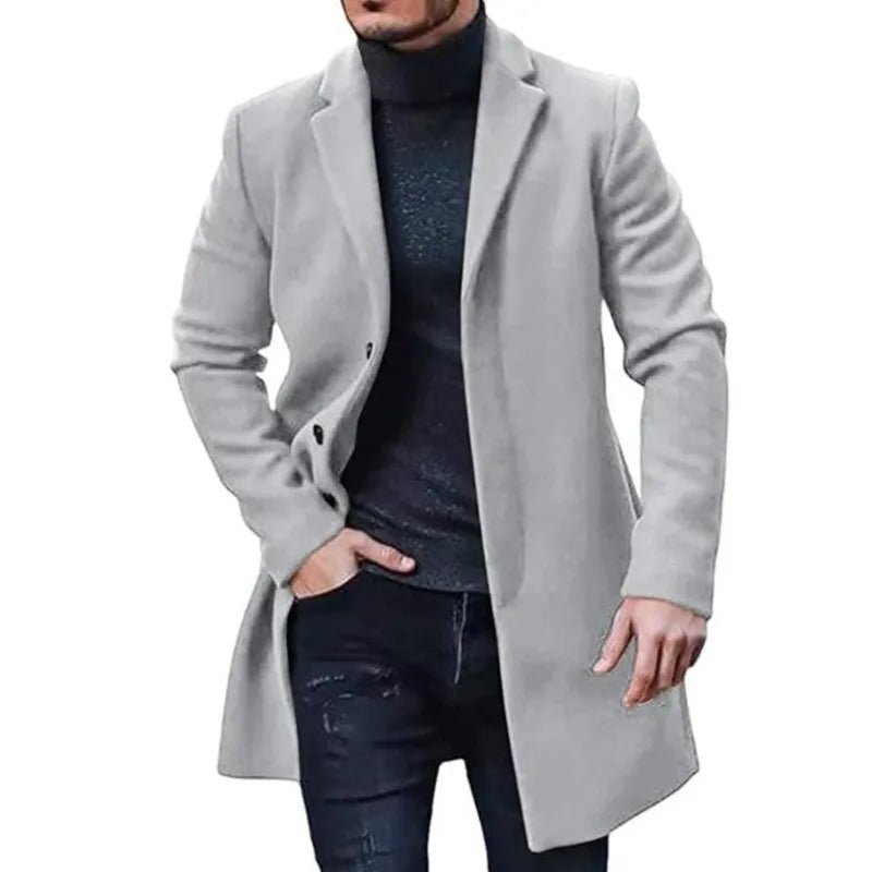Male Streetwear Jackets Man's Solid Color Casual Outerwear And Coats Single Breasted Lapel Wool Men's Jacket For Spring Winter - PratSN