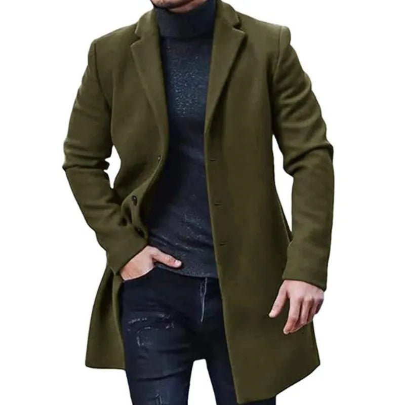 Male Streetwear Jackets Man's Solid Color Casual Outerwear And Coats Single Breasted Lapel Wool Men's Jacket For Spring Winter - PratSN