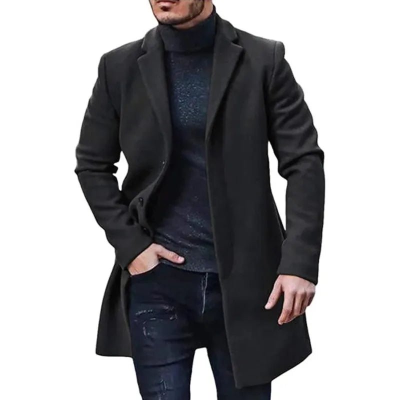 Male Streetwear Jackets Man's Solid Color Casual Outerwear And Coats Single Breasted Lapel Wool Men's Jacket For Spring Winter - PratSN