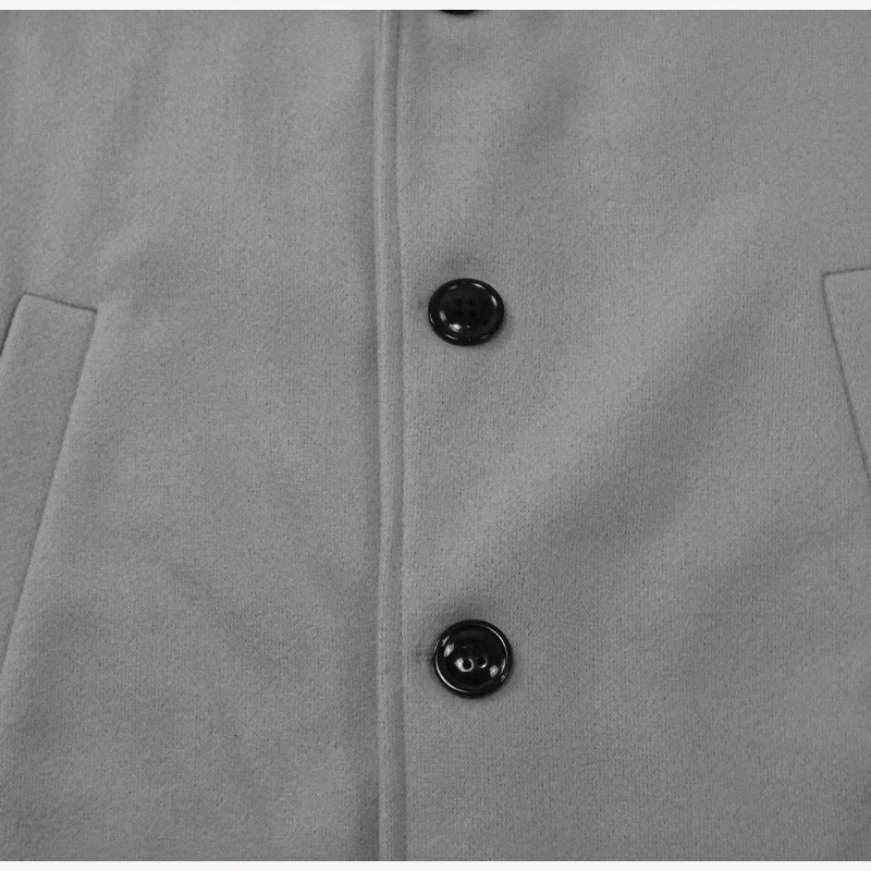 Male Streetwear Jackets Man's Solid Color Casual Outerwear And Coats Single Breasted Lapel Wool Men's Jacket For Spring Winter - PratSN