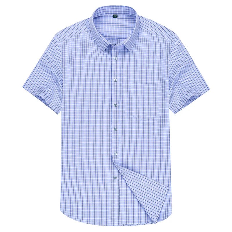 Man High Quality Men's clothing Casual Shirts Leisure Design Plaid Men's Social Shirts Short Sleeve Men's Dress Shirt for men - PratSN