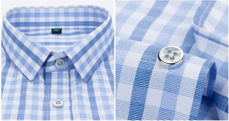 Man High Quality Men's clothing Casual Shirts Leisure Design Plaid Men's Social Shirts Short Sleeve Men's Dress Shirt for men - PratSN