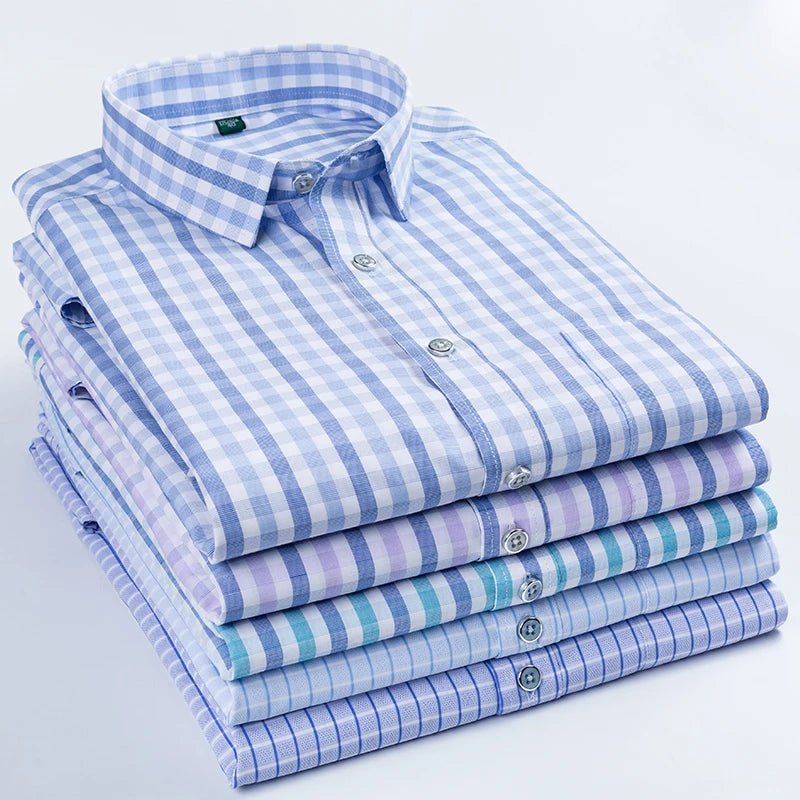 Man High Quality Men's clothing Casual Shirts Leisure Design Plaid Men's Social Shirts Short Sleeve Men's Dress Shirt for men - PratSN