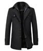 Maz2111 - Fall Winter Double Collar Woolen Men's Coat Casual Long Cotton Padded Men's Windbreaker - PratSN