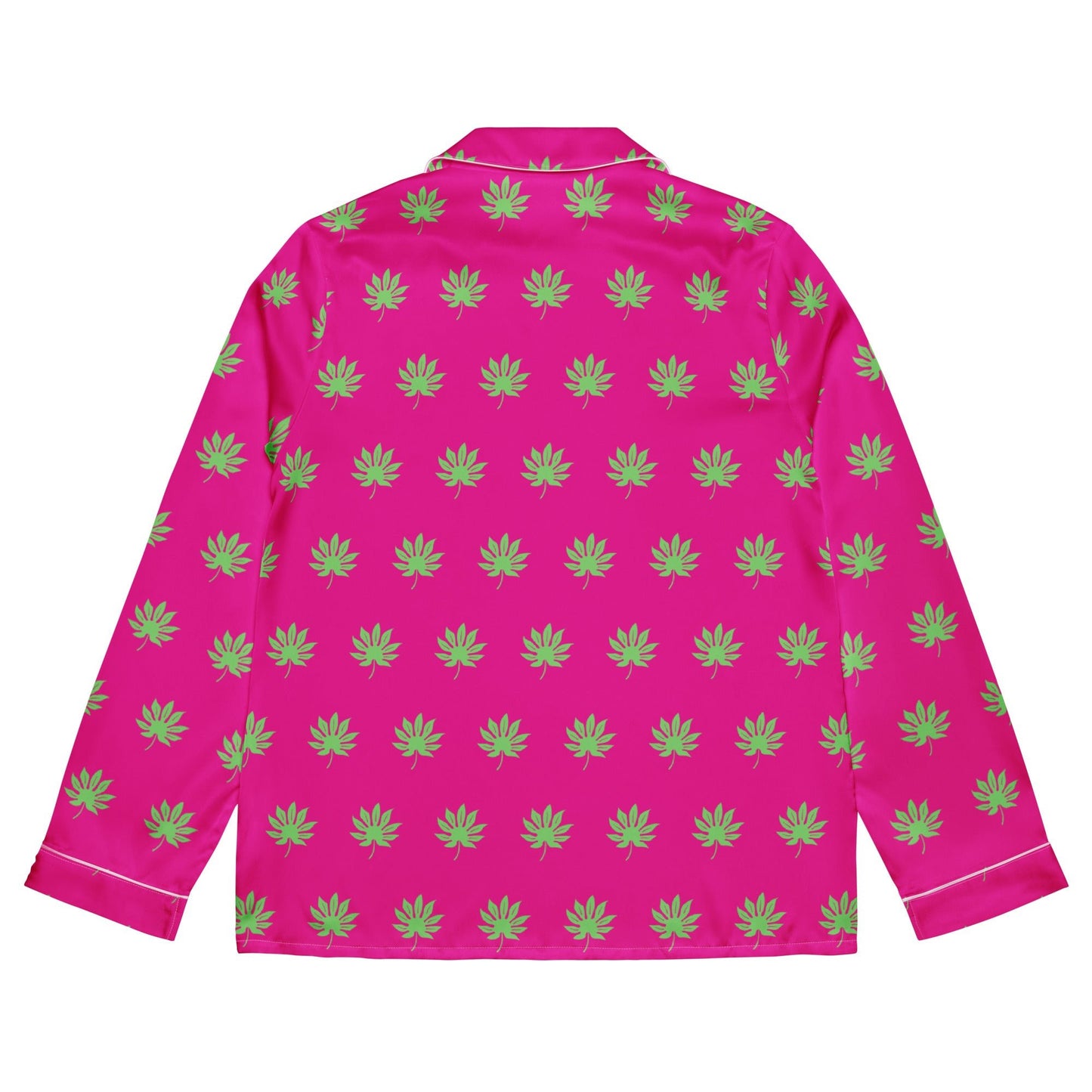 Medium voilet red leaf pattern sleep wear - women’s long sleeve pajama top - PratSN