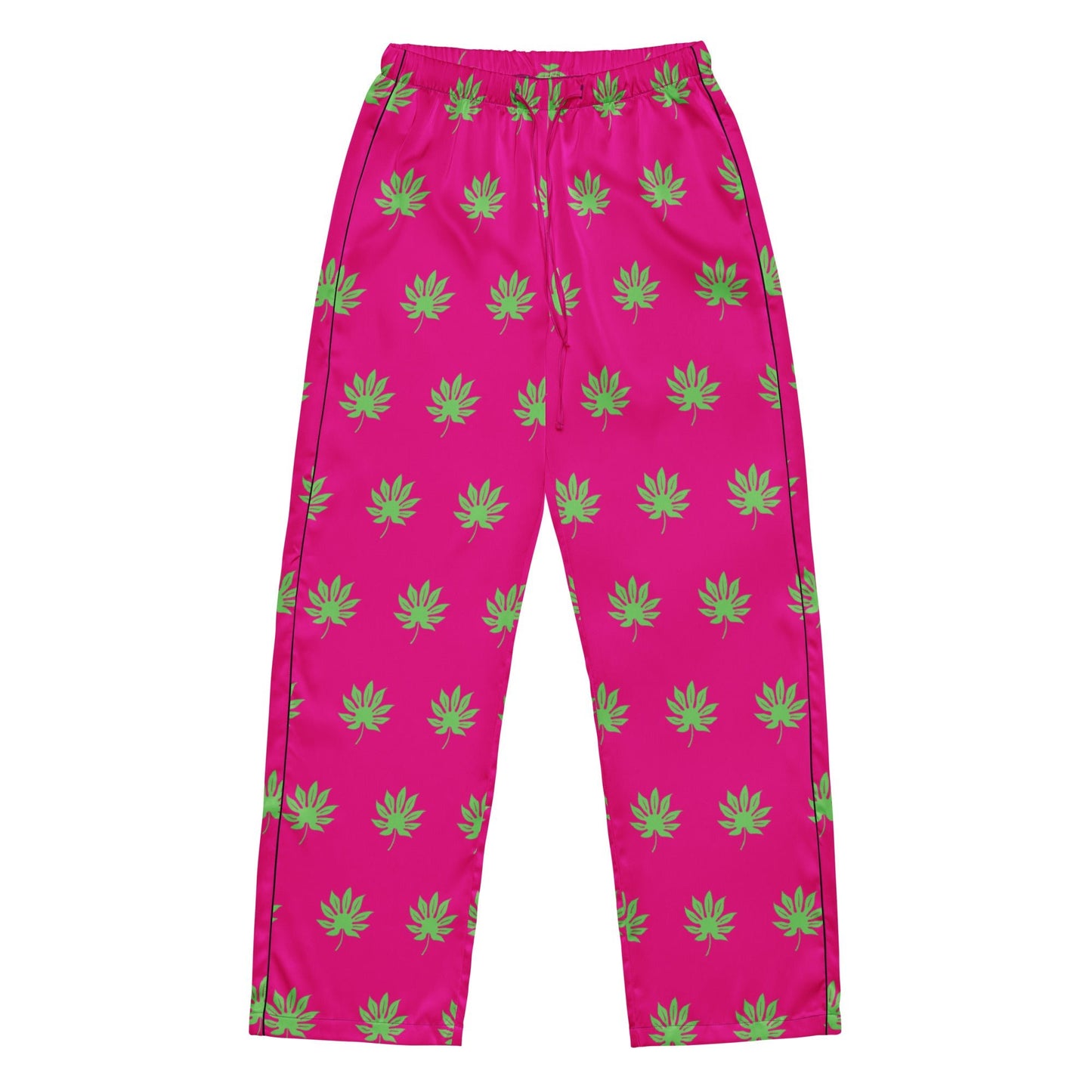 Medium voilet red leaf pattern sleep wear - women’s pajama pants - PratSN