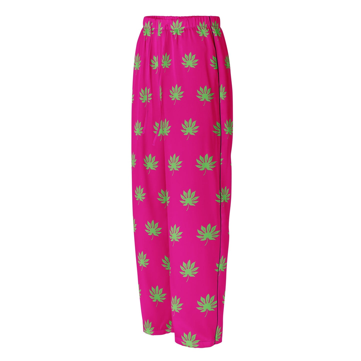 Medium voilet red leaf pattern sleep wear - women’s pajama pants - PratSN