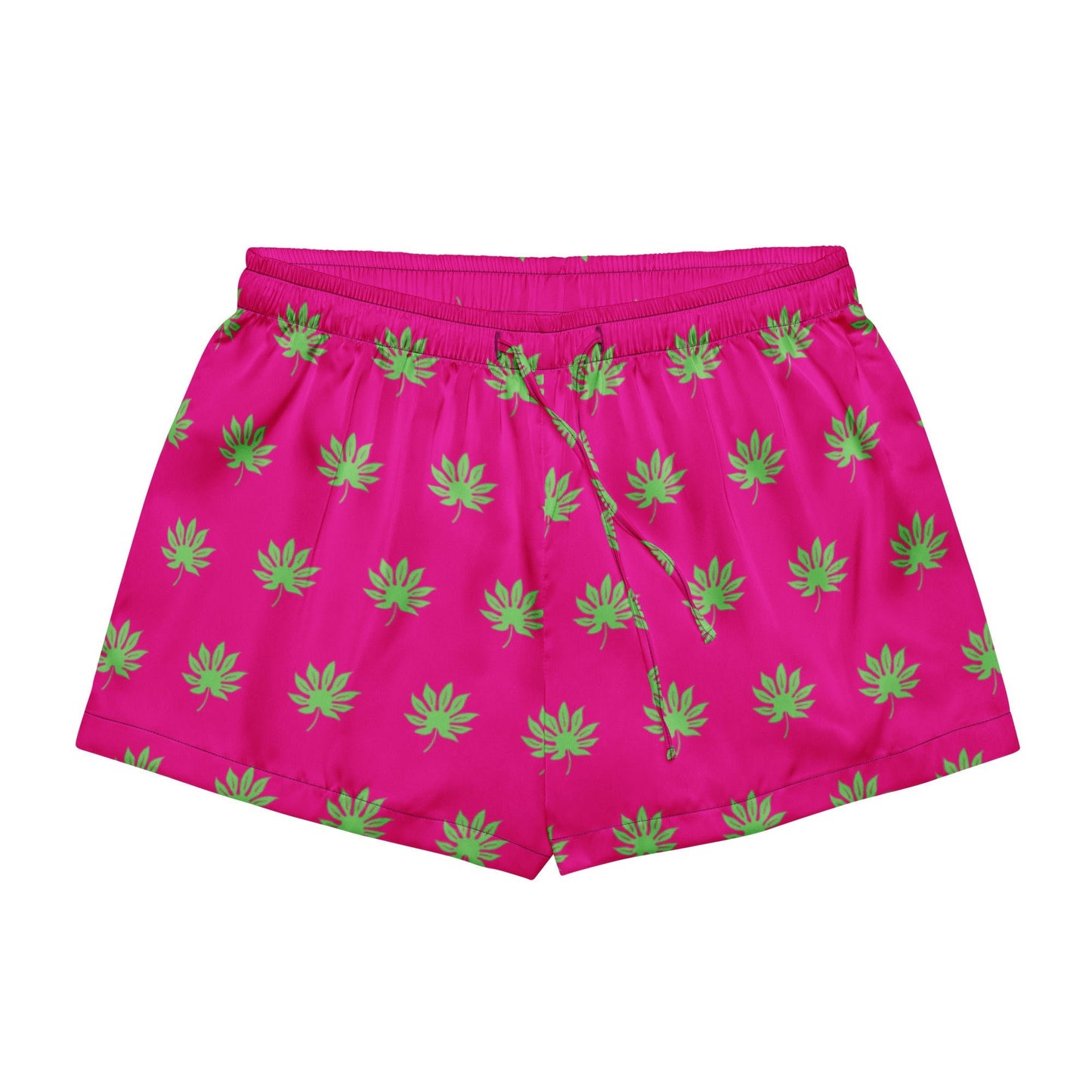 Medium voilet red leaf pattern sleep wear - Women’s pajama shorts - PratSN