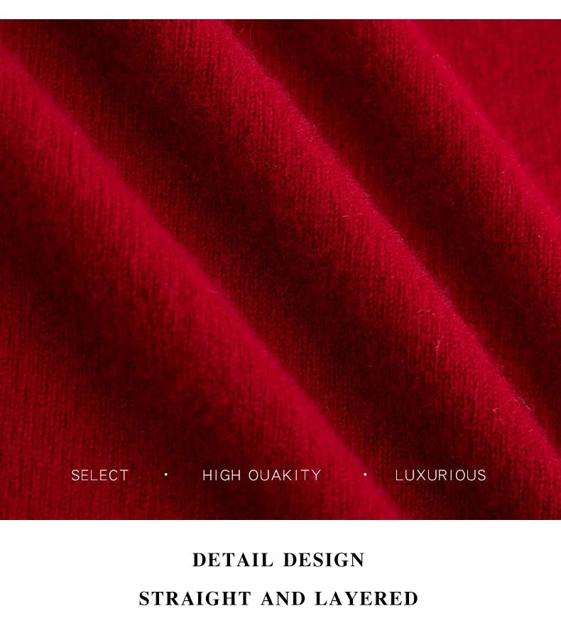 Men 100% Merino Wool Sweater V - Neck Pullover Autumn Winter Cashmere Warm Solid Knitwear Clothes Business Bottoming Soft Tops - PratSN