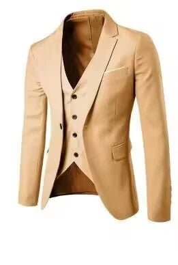 Men Blazer Single Button Cardigan Full Sleeve Slim Fit Turn Down Collar Top Blazer Solid Smart Casual Outwear Spring 2025 - PratSN