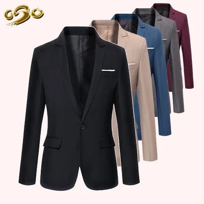 Men Blazer Single Button Cardigan Full Sleeve Slim Fit Turn Down Collar Top Blazer Solid Smart Casual Outwear Spring 2025 - PratSN