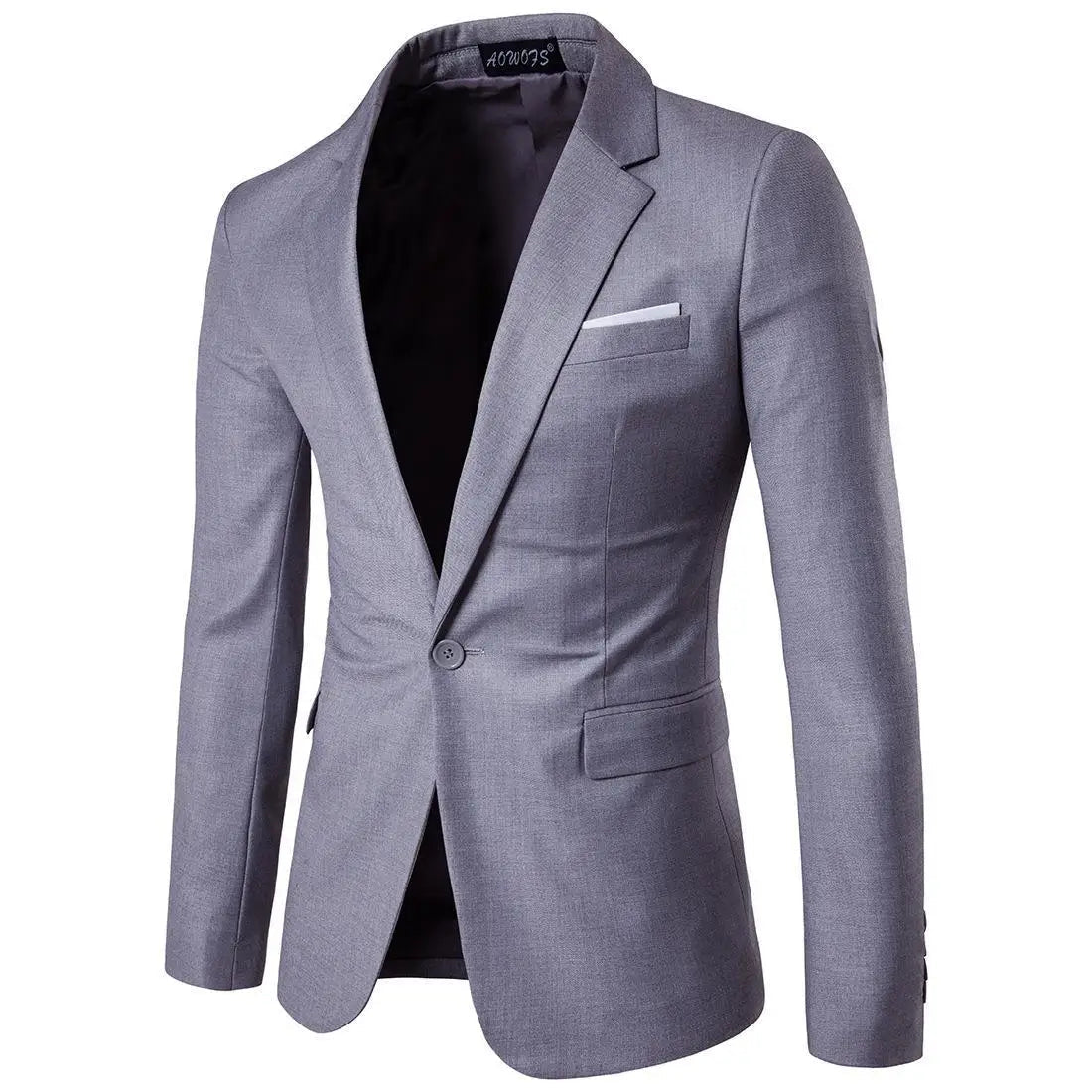 Men Blazer Single Button Cardigan Full Sleeve Slim Fit Turn Down Collar Top Blazer Solid Smart Casual Outwear Spring 2025 - PratSN