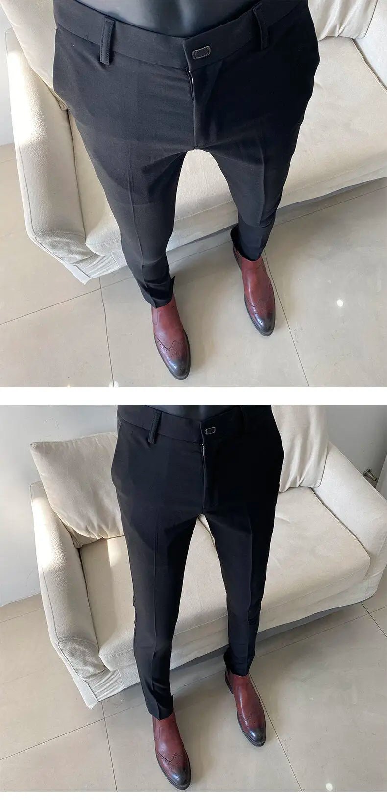 Men Dress Pants Thin Suit Pants Stretch Slim Formal Trousers Calça Masculina Solid Casual Pantalone Hombre Fashion Men Clothing - PratSN