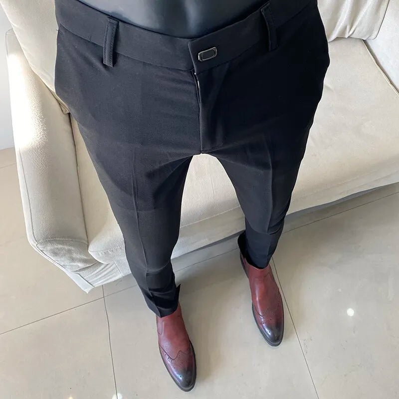 Men Dress Pants Thin Suit Pants Stretch Slim Formal Trousers Calça Masculina Solid Casual Pantalone Hombre Fashion Men Clothing - PratSN
