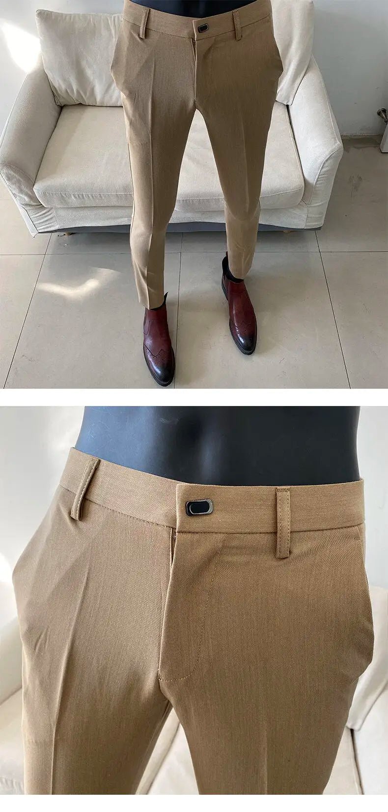 Men Dress Pants Thin Suit Pants Stretch Slim Formal Trousers Calça Masculina Solid Casual Pantalone Hombre Fashion Men Clothing - PratSN