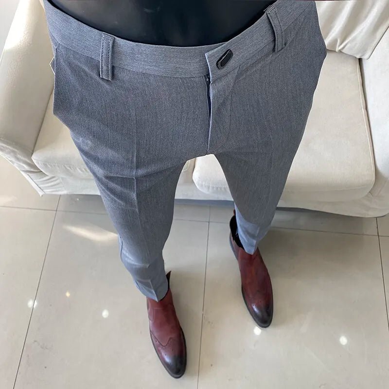 Men Dress Pants Thin Suit Pants Stretch Slim Formal Trousers Calça Masculina Solid Casual Pantalone Hombre Fashion Men Clothing - PratSN