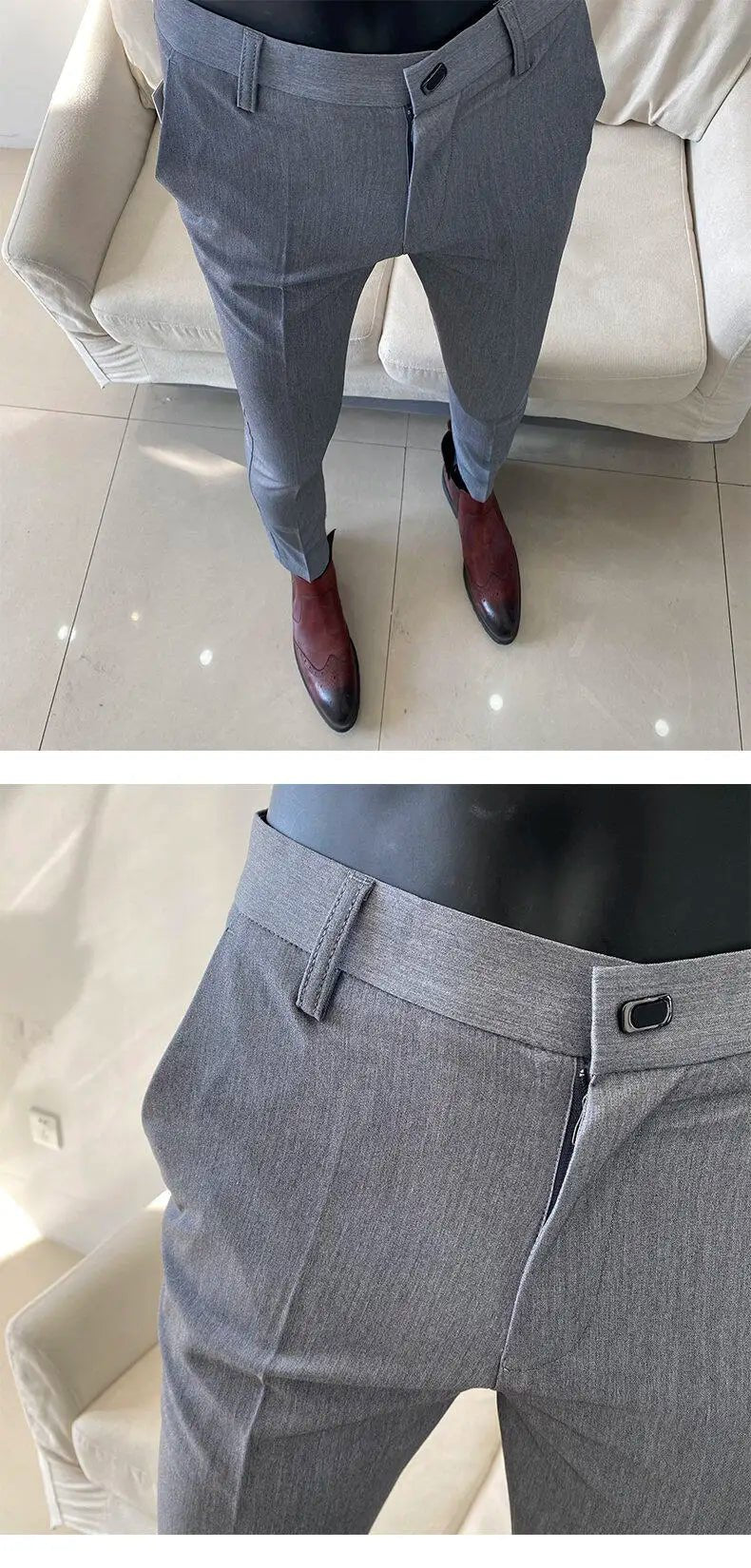 Men Dress Pants Thin Suit Pants Stretch Slim Formal Trousers Calça Masculina Solid Casual Pantalone Hombre Fashion Men Clothing - PratSN