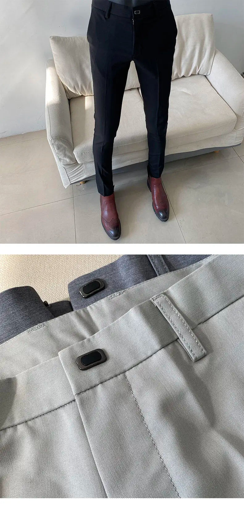 Men Dress Pants Thin Suit Pants Stretch Slim Formal Trousers Calça Masculina Solid Casual Pantalone Hombre Fashion Men Clothing - PratSN