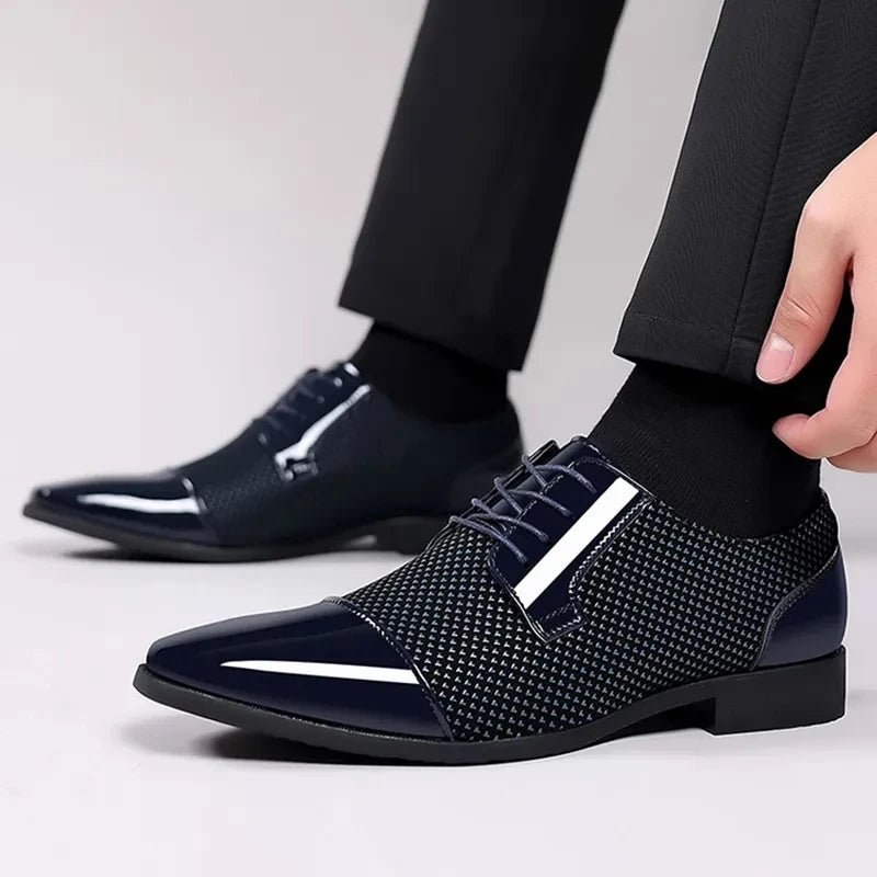Men Dress Shoes For Men Oxfords PU Leather Shoes Lace Up Formal Black Leather Wedding Party Shoes Casual Luxury Brand Men's 2023 - PratSN