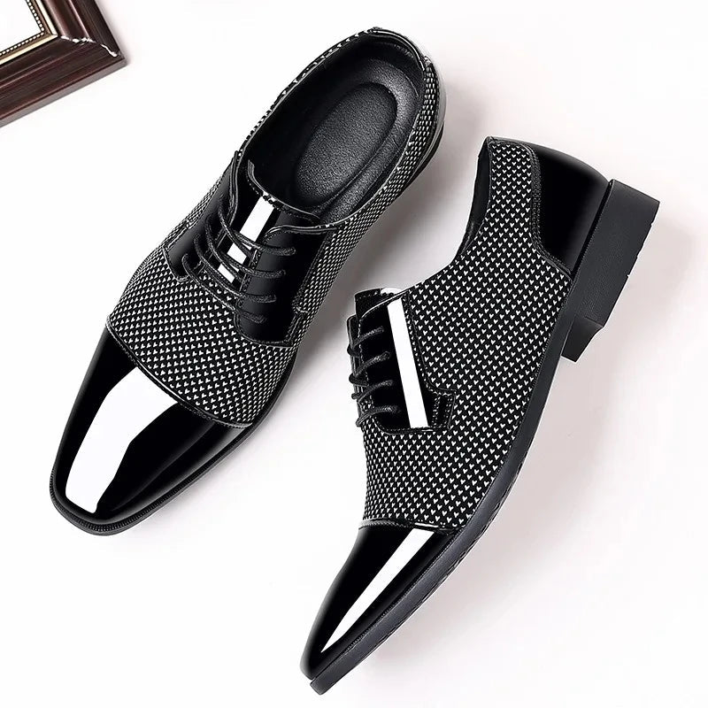 Men Dress Shoes For Men Oxfords PU Leather Shoes Lace Up Formal Black Leather Wedding Party Shoes Casual Luxury Brand Men's 2023 - PratSN